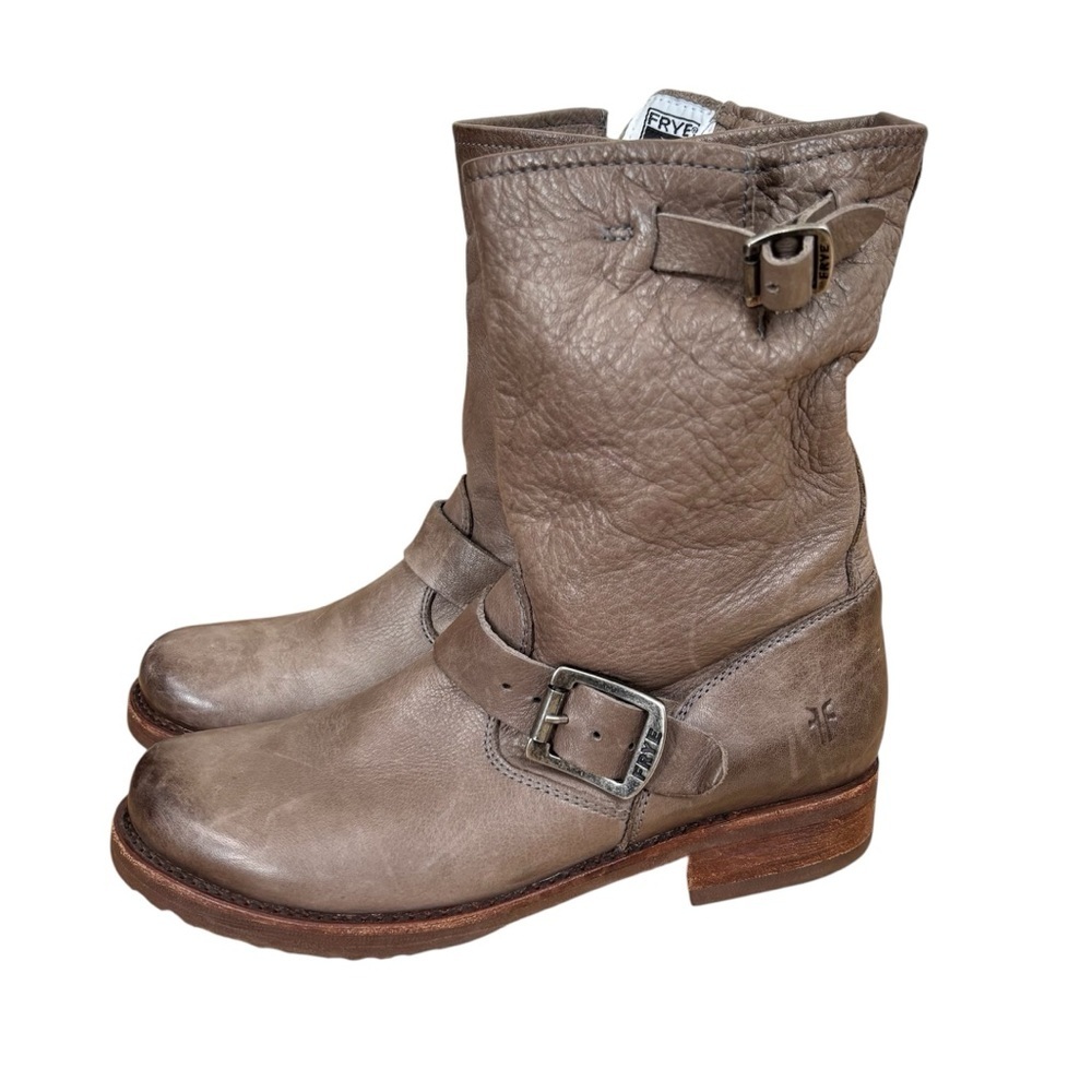 Frye Veronica Shortie Short Grey/Brown Leather Pull-On Boots Women’s Size 6 - Picture 10 of 10
